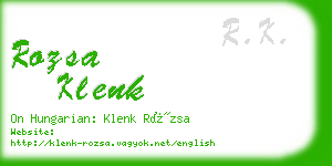 rozsa klenk business card